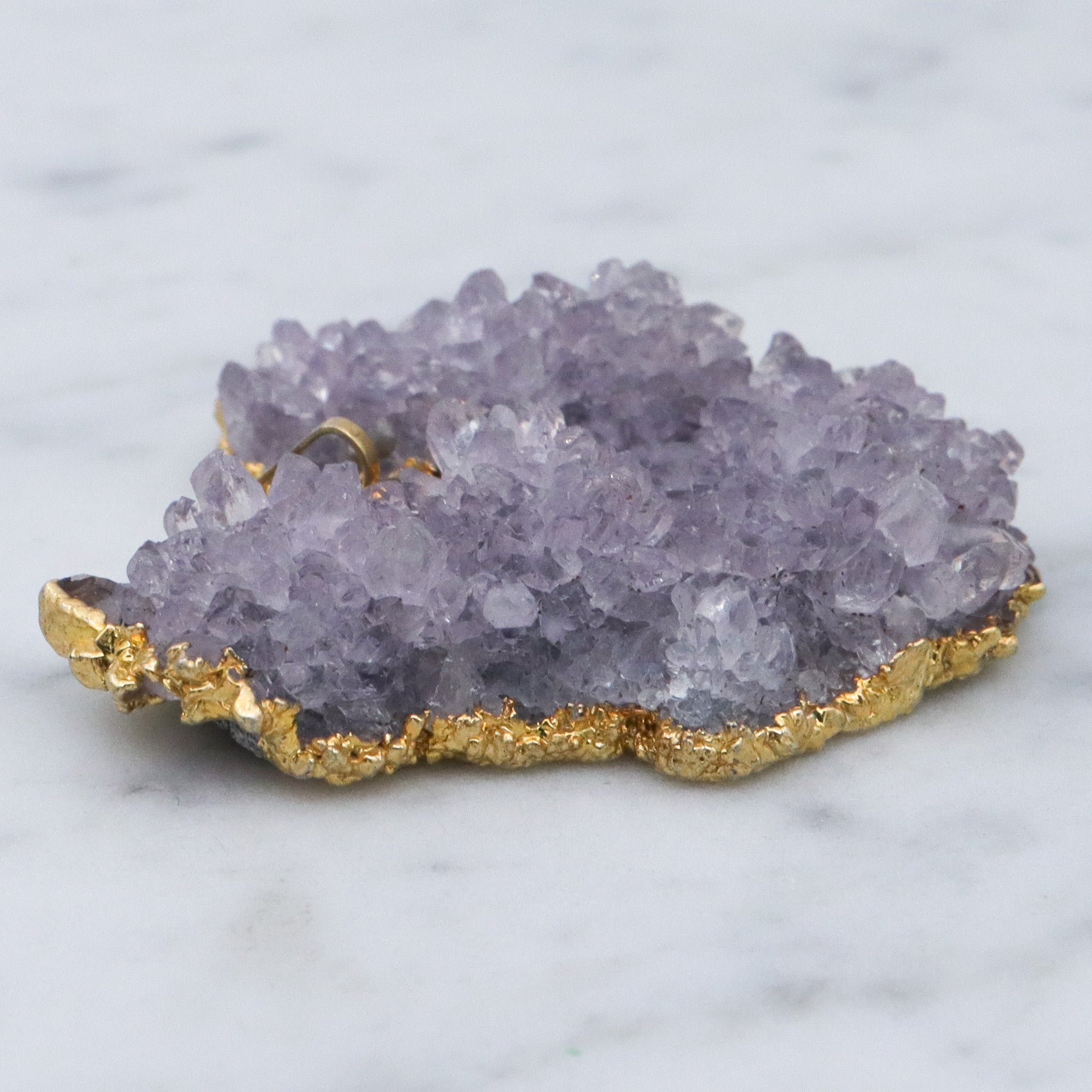 Vintage raw iolite crystal pendant